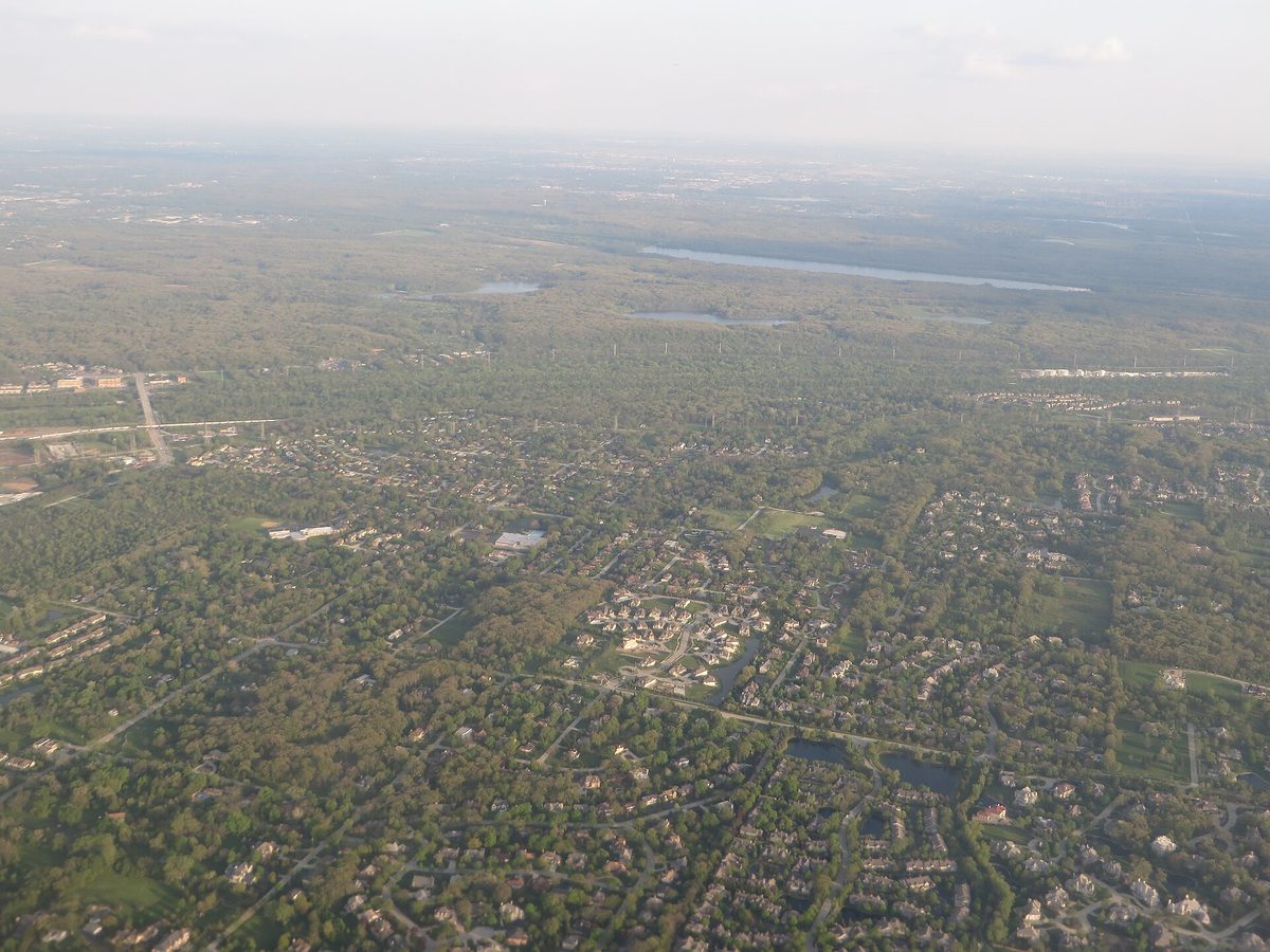 Skyline and aerial view of Burr Ridge, IL - LD Movers moving service area