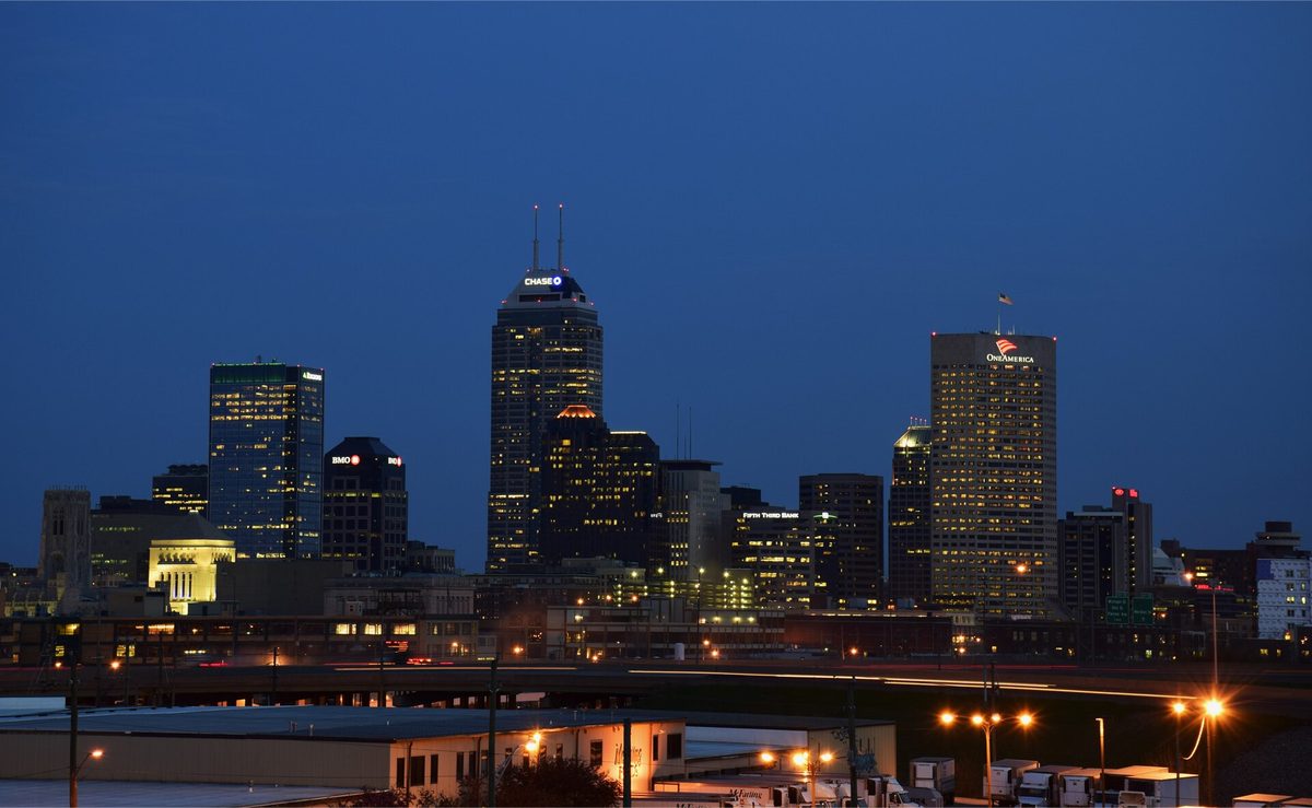 Skyline and aerial view of Indianapolis, IN - LD Movers moving service area