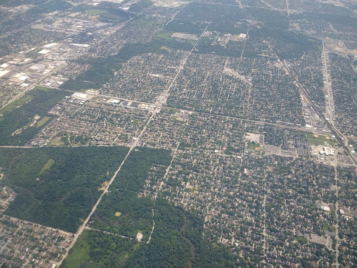 Skyline and aerial view of La Grange Park, IL - LD Movers moving service area