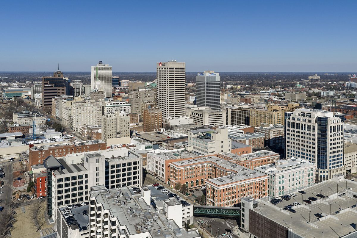 Skyline and aerial view of Memphis, TN - LD Movers moving service area