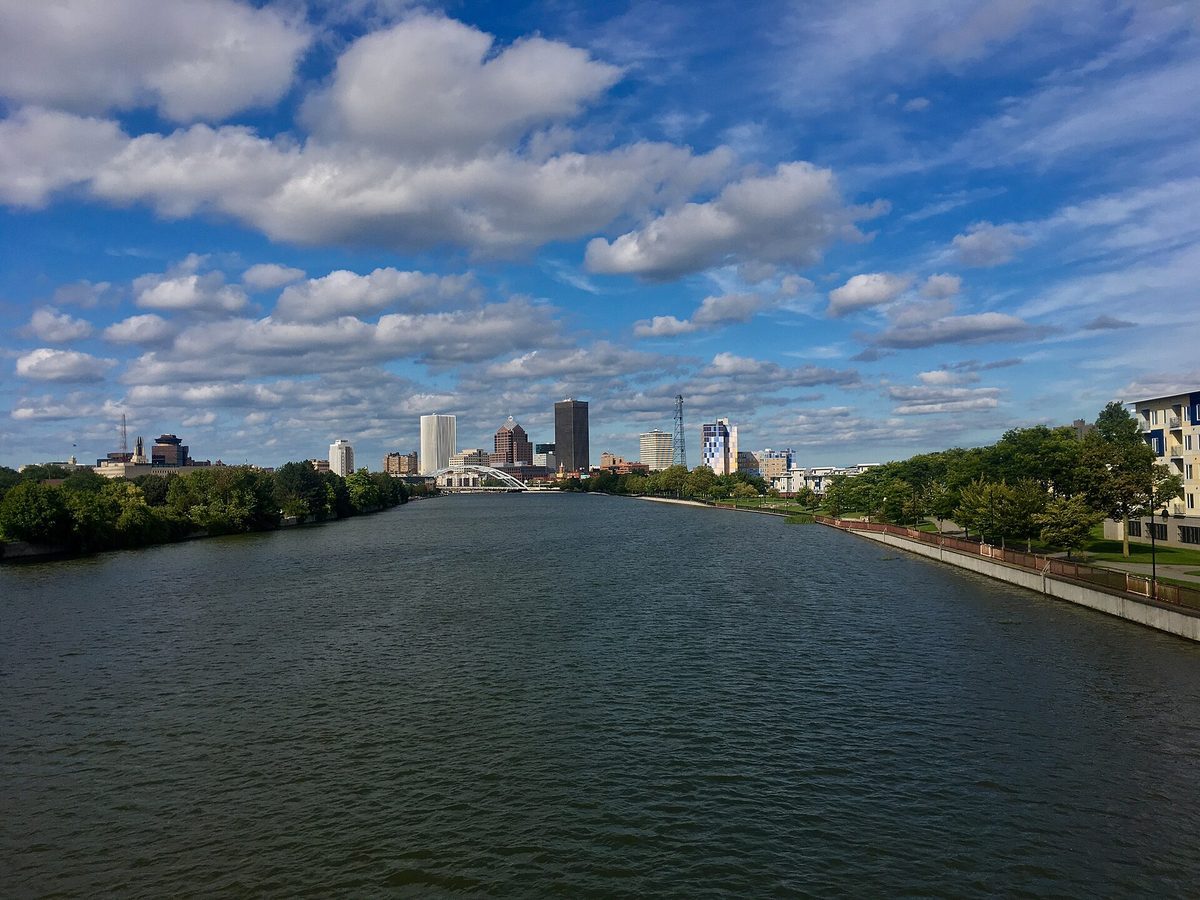 Skyline and aerial view of Rochester, NY - LD Movers moving service area
