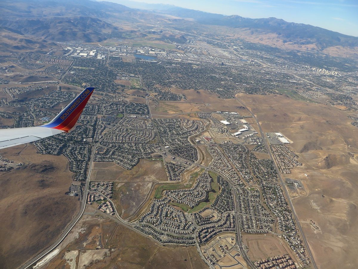 Skyline and aerial view of Sparks, NV - LD Movers moving service area