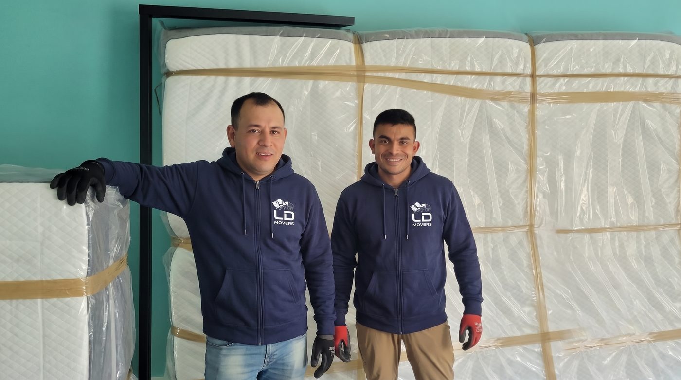 Mattresses wrapped and ready for long-distance transport for a Chicago to Las Vegas move